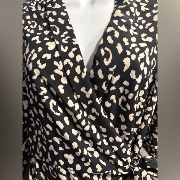 Bardot black ad white Leopard Print Wrap Dress size 6 - Picture 10 of 14